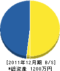 中村土建 貸借対照表 2011年12月期 中村土建 貸借対照表 2011年12月期