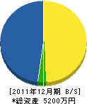 横田電気 貸借対照表 2011年12月期
