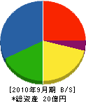 永岡組 貸借対照表 2010年9月期