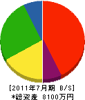 日彰商事 貸借対照表 2011年7月期