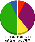 岡田ペインター 貸借対照表 2010年9月期