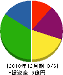 横山工務店 貸借対照表 2010年12月期
