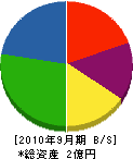 田幸建設 貸借対照表 2010年9月期