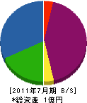 小野設備 貸借対照表 2011年7月期