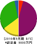 野田建設 貸借対照表 2010年9月期