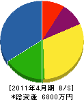 長尾鉄建 貸借対照表 2011年4月期