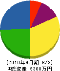 福田電気商会 貸借対照表 2010年9月期