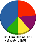 川元建設 貸借対照表 2011年10月期