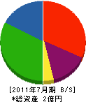 橋本工務店 貸借対照表 2011年7月期