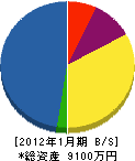シムラ 貸借対照表 2012年1月期