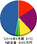 豊田造園 貸借対照表 2010年8月期