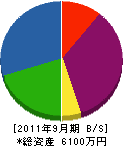 中島造園土木 貸借対照表 2011年9月期