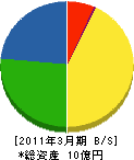 日本綜合建設 貸借対照表 2011年3月期