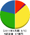 岡田建設 貸借対照表 2011年6月期