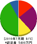 山元水道工業所 貸借対照表 2010年7月期