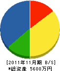南大阪道路工事 貸借対照表 2011年11月期