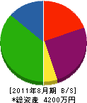 柴田建設 貸借対照表 2011年8月期