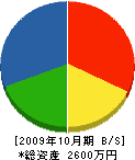 鎌田建設 貸借対照表 2009年10月期