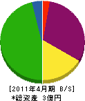 田辺水道工務店 貸借対照表 2011年4月期