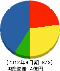 キユウレキ 貸借対照表 2012年9月期