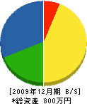 田中建設工業 貸借対照表 2009年12月期