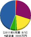 細江電機 貸借対照表 2011年8月期
