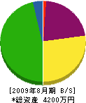 青山設備 貸借対照表 2009年8月期