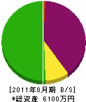 新川インダストリ 貸借対照表 2011年8月期