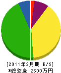 宇津井工務店 貸借対照表 2011年3月期