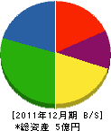 加茂建設 貸借対照表 2011年12月期
