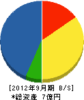 東九電気工事 貸借対照表 2012年9月期