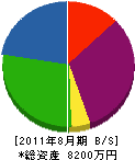 武田塗装 貸借対照表 2011年8月期