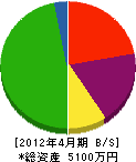 小井土建設工業 貸借対照表 2012年4月期