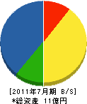 田村栄 貸借対照表 2011年7月期
