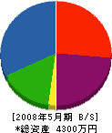 岡田設備 貸借対照表 2008年5月期