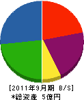 武元興業 貸借対照表 2011年9月期