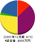 山田電気工事 貸借対照表 2007年12月期