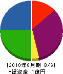 小野坂建設 貸借対照表 2010年8月期