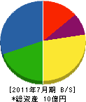 長谷川電気工業所 貸借対照表 2011年7月期