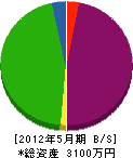 浜田建材工業 貸借対照表 2012年5月期