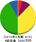 宇津井工務店 貸借対照表 2010年3月期