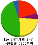 熊澤工業 貸借対照表 2010年7月期