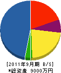 小林電業社 貸借対照表 2011年9月期