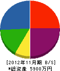 笹島管工設備 貸借対照表 2012年11月期