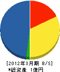 角田工業 貸借対照表 2012年3月期