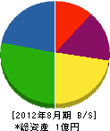 田中設備工業 貸借対照表 2012年8月期