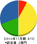 長田建設 貸借対照表 2012年11月期