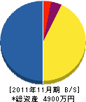 白鳳建設 貸借対照表 2011年11月期