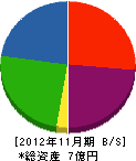三笠総業 貸借対照表 2012年11月期