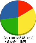 大川建設 貸借対照表 2011年12月期